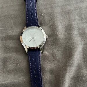 Coach Silver Dial with Navy Strap Watch